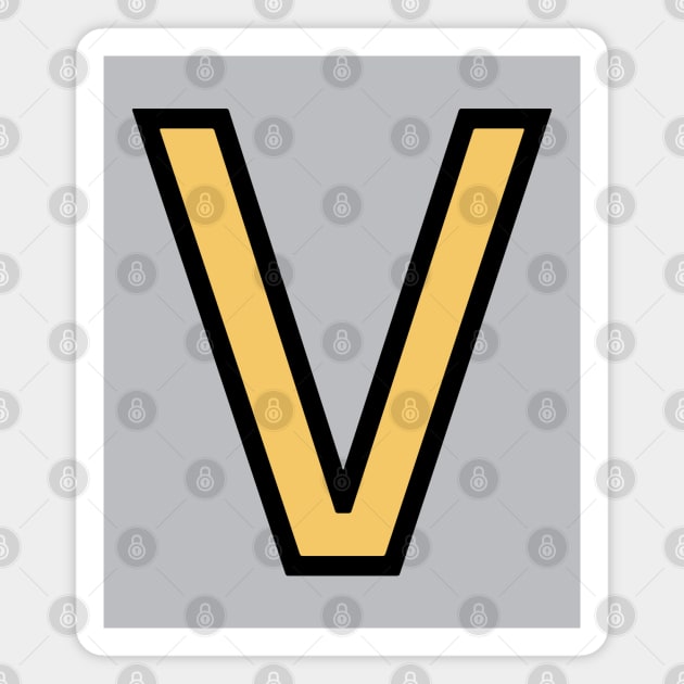 Funky Yellow Letter V Magnet by Thespot